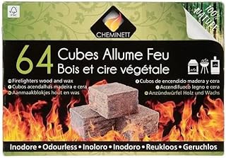 Transforma tus Momentos al Aire Libre: Personaliza tu Experiencia de Encendido con CHEMINETT Pyrofeu 15763-12 – 64 Cubos Naturales para Barbacoas, Chimeneas y Estufas