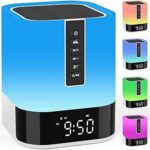 Descubre la Lámpara de Noche Futurista: Reloj Despertador, Altavoz Bluetooth y Luz LED Regulable para un Sueño Perfecto – ¡El Regalo Ideal para Niños!