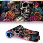 Descubre las Inagotables Utilidades de la Alfombrilla de Ratón BUBELS Skull y Roses XXL RGB: Iluminación Personalizable y Diseño Antideslizante