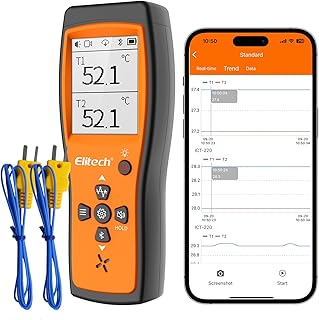 Descubre el Elitech ICT-220: El Termómetro de Termopar Doble Sensor que Revoluciona la Refrigeración y Mantenimiento Automotriz