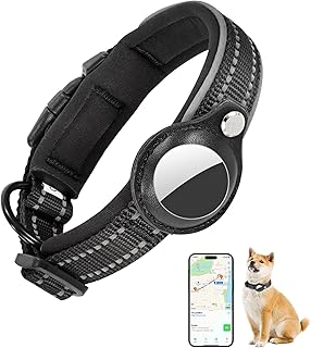 Personaliza la Seguridad de tu Mascota: Collar Ajustable para Perros con Soporte AirTag y Elementos Reflectantes – Ideal para Perros Pequeños y Medianos