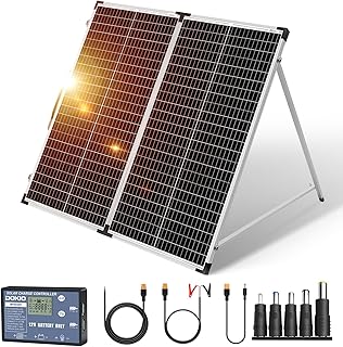 Descubre las Tendencias en Energía Solar: DOKIO 160W Panel Solar Plegable Portátil con Regulador de Carga y 2 Puertos USB