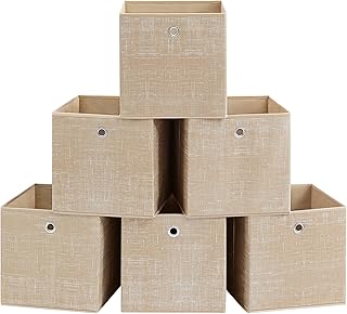 Descubre por qué las Cajas de Almacenamiento SONGMICS son el Must-Have del Almacenaje Popular: ¡6 Cajas Plegables en Beige Arena que Transformarán tus Espacios!