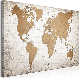 Descubre Cómo Elegir el Cuadro en Lienzo Perfecto: Mapa del Mundo Vintage 90×60 cm para Realzar tu Decoración de Pared